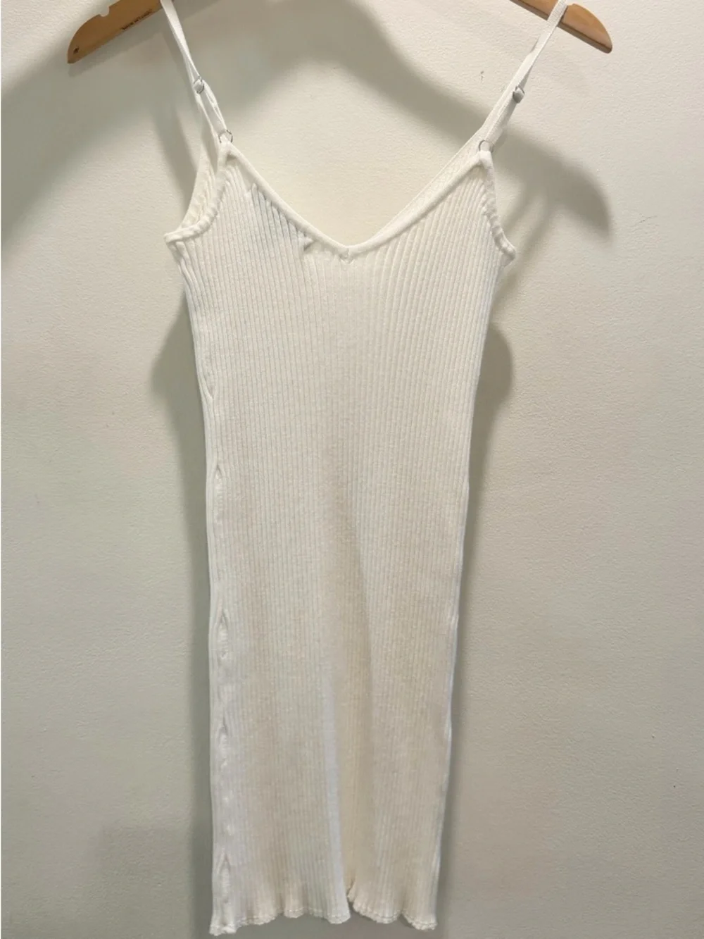 Forever 21 White Ribbed Button-Front Dress - Picture 2 of 3